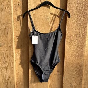 Black Ribbed Amalfi One Piece Swimsuit (S)